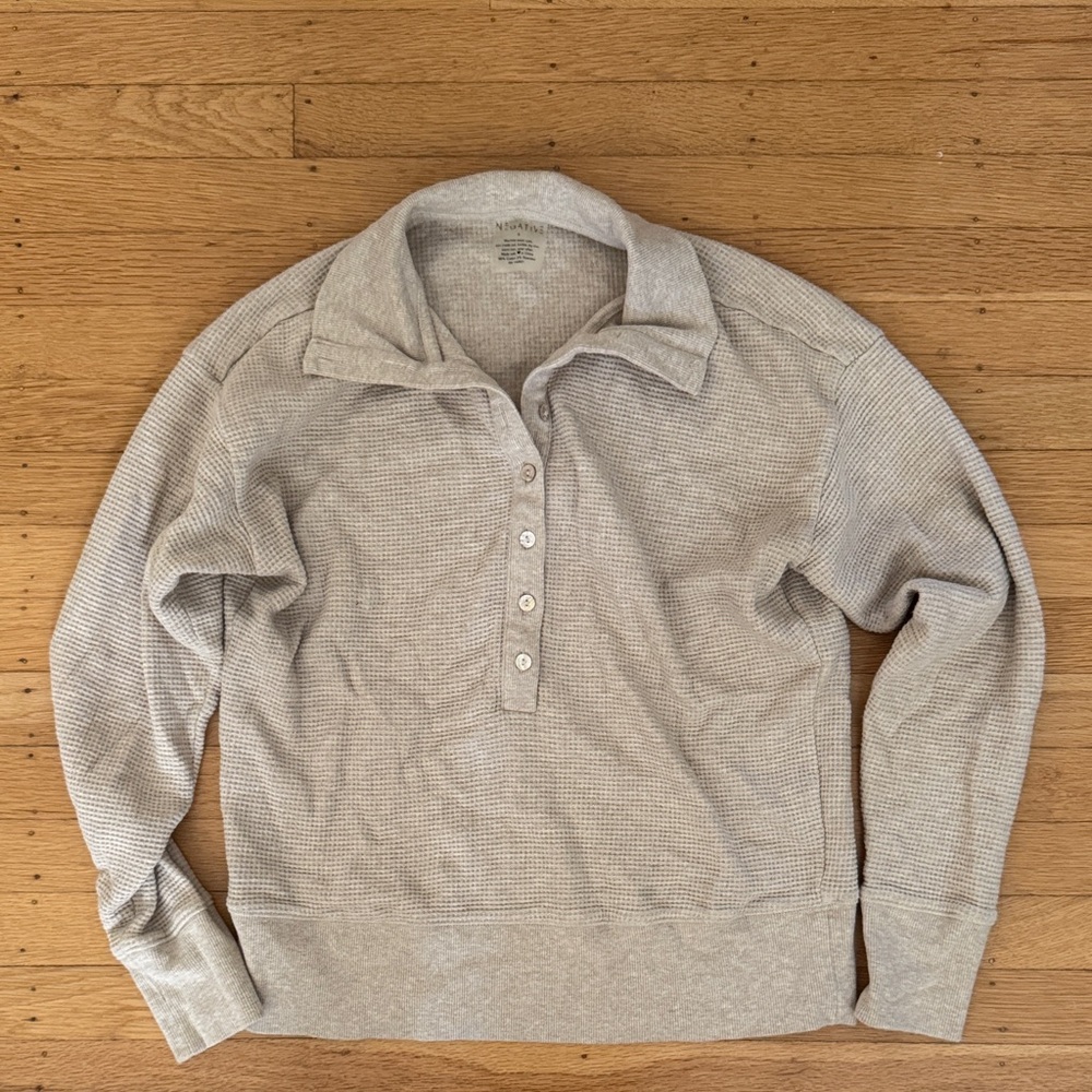 Negative Underwear waffle knit pullover sand